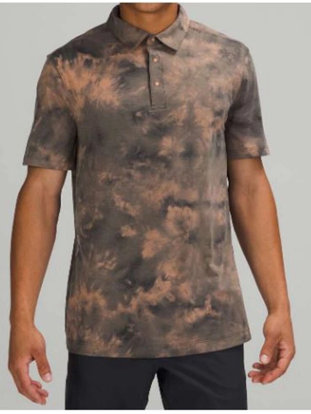Lululemon Evolution Polo Tie Dye Sedona Sun Shirt Short Sleeve Stretch Sz Medium